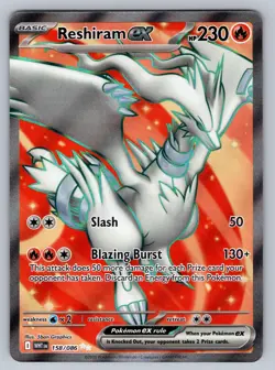 Reshiram ex 158/086 Ultra Rare White Flare Pokemon NM - Image 1