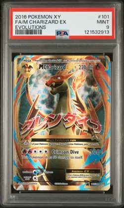2016 POKEMON XY EVOLUTIONS #101 FULL ART/M CHARIZARD EX PSA 9 - Image 1