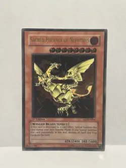 Yugioh Sacred Phoenix of Nephthys FET-EN005 Ultimate Rare 1st Ed NM - Image 1