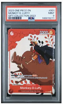 PSA 9 Monkey D Luffy P-001 One Piece Gift Collection 2023 Promo Card Straw Hat - Image 1