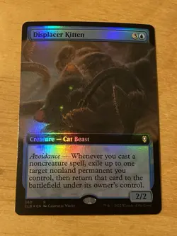 MTG Magic Displacer Kitten Borderless FOIL Commander Legends Baldurs Gate CLB NM - Image 1