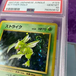 PSA 10 1997 Scyther Holo #123 Pokemon Card Japanese Jungle Gem Mint Vintage TCG - Image 3