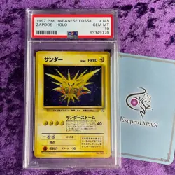 PSA 10 1997 Zapdos Pokemon Card Japanese Fossil Holo #145 Vintage GEM MINT - Image 1