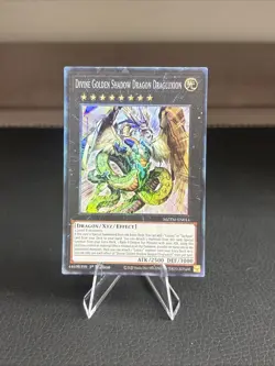 Yu-Gi-Oh Divine Golden Shadow Dragon Dragluxion MZTM-EN014 Collector's Rare Card - Image 1