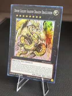 Yu-Gi-Oh Divine Golden Shadow Dragon Dragluxion MZTM-EN014 Collector's Rare Card - Image 2