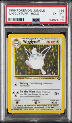 1999 POKEMON JUNGLE #16 WIGGLYTUFF-HOLO PSA 6 - Image 1