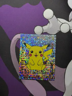 1999 MERLIN POKEMON STICKER #S1 PIKACHU PRISM - Image 1