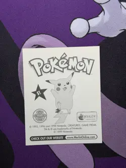 1999 MERLIN POKEMON STICKER #S1 PIKACHU PRISM - Image 2
