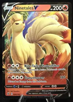 Pokemon TCG Ninetales V Ultra Rare 026/192 - Rebel Clash - Image 1