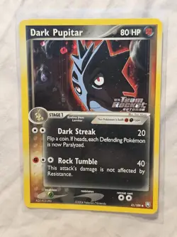 Pokemon Dark Pupitar EX Team Rocket Returns Reverse Holo 2004 - Image 1