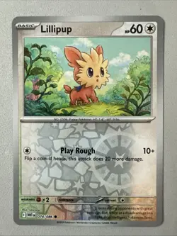 Pokemon TCG * SV White Flare * 074/086 Lillipup Common * REVERSE HOLO * FRESH PK - Image 1