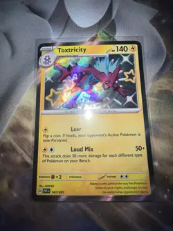 Pokemon TCG Toxtricity Scarlet Violet Paldean Fates Baby Shiny Card 141/091 - Image 1