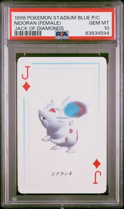 Pokemon Stadium Blue Nidoran Jack of Diamonds Playing Card 1998 PSA 10 GEM - Image 1