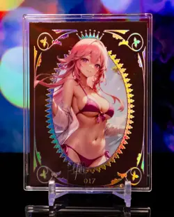 Yae Miko Waifu Goddess Peach Premium Holo Foil Card Anime 017 Framed - Image 1