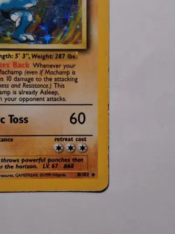 Pokemon TCG Machamp Base Set 8/102 Holo 1st Edition Holo Rare - Image 4