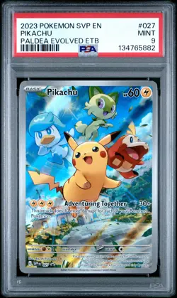 PSA 9 2023 Pokemon Svp En-Sv Black Star Promo #027 Pikachu - Image 1