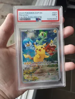 2023 POKEMON SVP EN-SV BLACK STAR PROMO #027 PIKACHU PSA 9 - Image 1