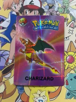 Pokemon Charizard Vintage Pocket Monsters Vending HOLO Prism Sticker 1998 - Image 1