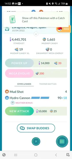 Pokemon Go Shiny Swampert ( High CP ) - Image 2