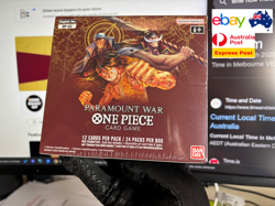 OP-02 Booster Box One Piece TCG Paramount War English SEALED Red - Image 1