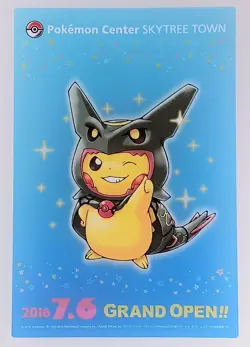 Rayquaza Poncho Pikachu - Pokemon Center Skytree Town Clear Card From Japan - Image 1
