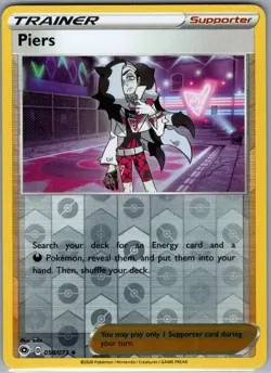 Piers 165/189 Reverse Holo SWSH03: Darkness Ablaze - Pokemon Card - NM - Image 1