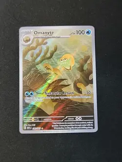 Pokemon TCG Omanyte Full Art Illustration Rare Card 180/165 Scarlet Violet 151 - Image 1