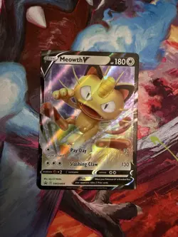 Meowth V SWSH004 SWSH: Sword & Shield Promo Card Holo NM - Image 1