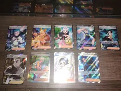 Lot Of 9 Full Illustration Pokemon Trainer Cards Varying Sets All Nm To Mint - Image 1