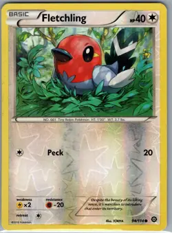 Fletchling 94/114 Reverse Holo - XY - Steam Siege - Pokemon Card - LP - Image 1