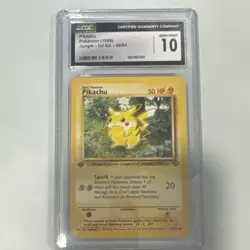 Pokemon CGC 10 Pikachu Jungle 1st Edition 1999 Card 60/64 Regular - Image 1
