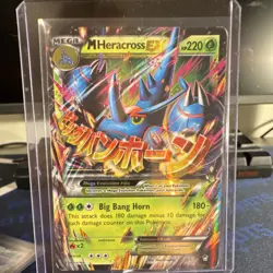 Pokemon M Heracross EX Mega Secret Rare Holo XY Furious Fists 112/111 220 HP - Image 1