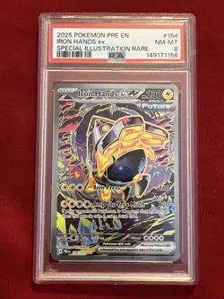 2025 Pokemon PRE EN Iron Hands ex #154 Special Illustration Rare PSA 8 - Image 4