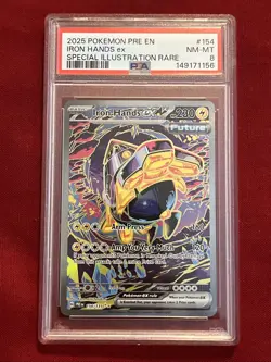 2025 Pokemon PRE EN Iron Hands ex #154 Special Illustration Rare PSA 8 - Image 5