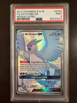 2019 POKEMON SUN & MOON HIDDEN FATES #SV54 FULL ART/ARTICUNO GX PSA 9 - Image 1