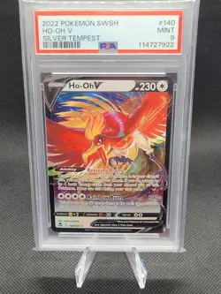 Pokemon Ho-Oh V PSA 9 140/195 Silver Tempest Ultra Rare Holo 2022 English - Image 1