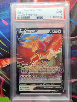 Pokemon Ho-Oh V PSA 9 140/195 Silver Tempest Ultra Rare Holo 2022 English - Image 3