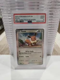 2023 Pokemon Promo #043 Eevee Three Pack Blisters PSA 9 GEM MINT Cosmos - Image 1