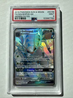 2019 PSA 9 FA Golisopod GX #SV48 Full Art Shiny Vault Pokemon TCG Hidden Fates - Image 1