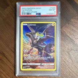 2022 Pokemon Swsh09 Brilliant Stars Trainer Gallery #TG05 FA/Holo Zekrom PSA 8 - Image 1