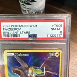 2022 Pokemon Swsh09 Brilliant Stars Trainer Gallery #TG05 FA/Holo Zekrom PSA 8 - Image 4