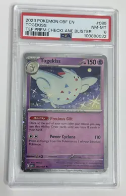 Pokemon Togekiss 085/197 Obsidian Flames Rare Holo Checklane Blister 2023 PSA 8 - Image 1