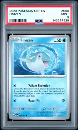 2023 POKEMON OBF EN-OBSIDIAN FLAMES #060 FINIZEN PSA 9 - Image 1