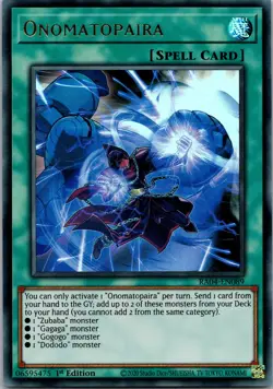 Yugioh Onomatopaira RA04-EN089 1st Edition Ultra Rare NM - Image 1