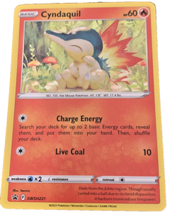 Pokemon TCG Cyndaquil SWSH221 Collector Holo Black Star Promo Card NM - Image 1