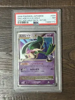Pokemon Gallade 4 LV. X Holo 1st Edition #009 PSA 7 NM Card - Image 1