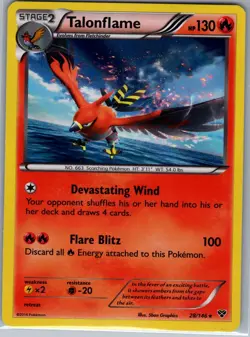 Talonflame 28/146 Reverse Holo XY Base Set - Pokemon Card - NM - Image 1