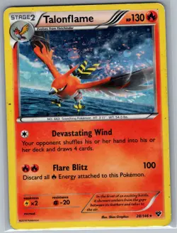 Talonflame 28/146 Holo XY Base Set - Pokemon Card - LP - Image 1