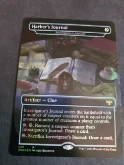 Harker's Journal - Investigator's Journal Borderless Foil Crimson Vow MTG NM - Image 1