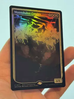 1X TEXTLESS FOIL Moonshaker Cavalry MINT MTG Magic Full Art SCH PROMO EDH CEDH - Image 2